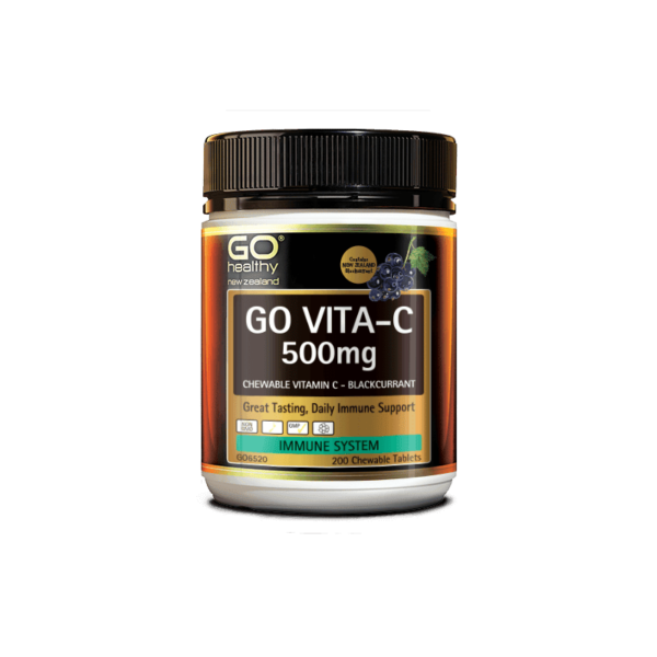 Go Healthy Vita C 500mg Blackcurrant 200ctabs